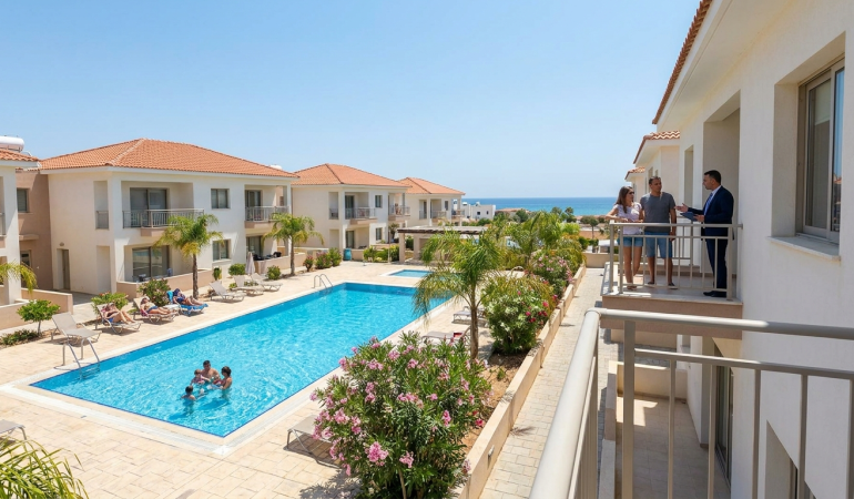 apartments with communal pool cyprus